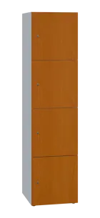 DOMINIT 44 úložná skříň 4-boxová, 1817x450x400 mm, korpus bílý, dvířka třešeň šumavská